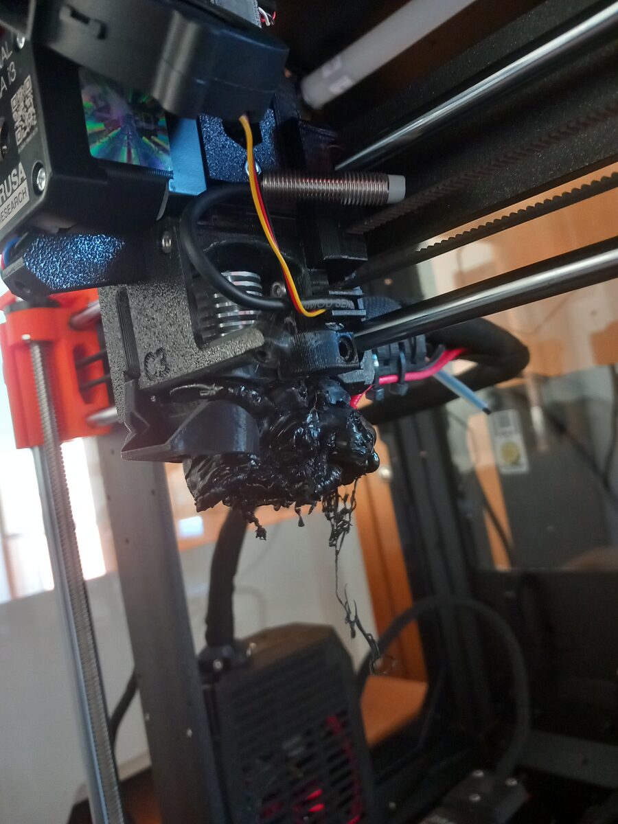 Hotend nach dem Kunststoffklumpen