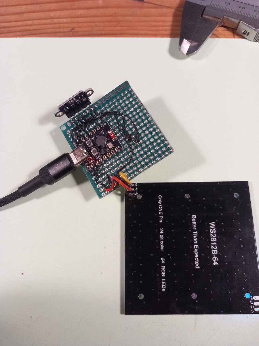 Lightboard-Prototyp auf Lochraster